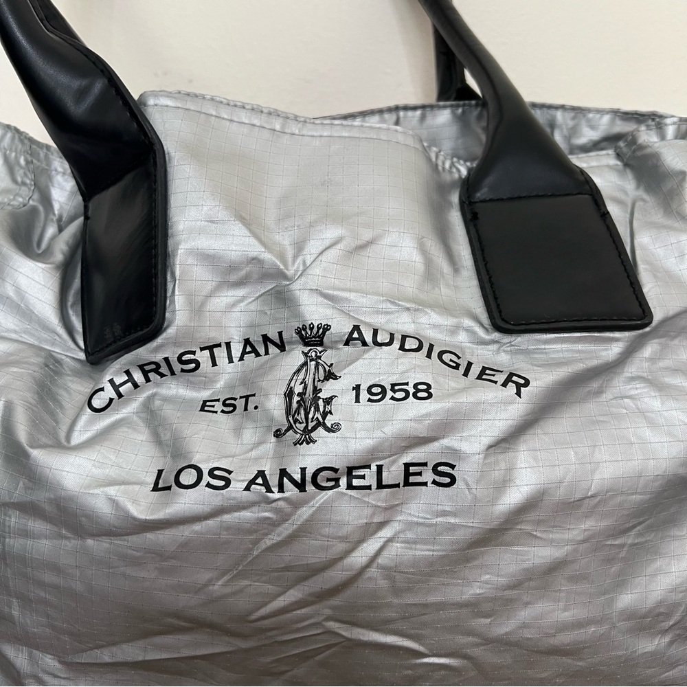 Vintage Limited Edition Christian Audigier Silver Artsy Tote Bag - Picture 5 of 12